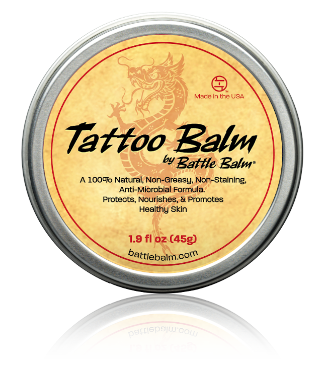Battle Balm® Tattoo Balm - For Healing Tattoo Ink and Keeping Ink Colors Bright Cream Front