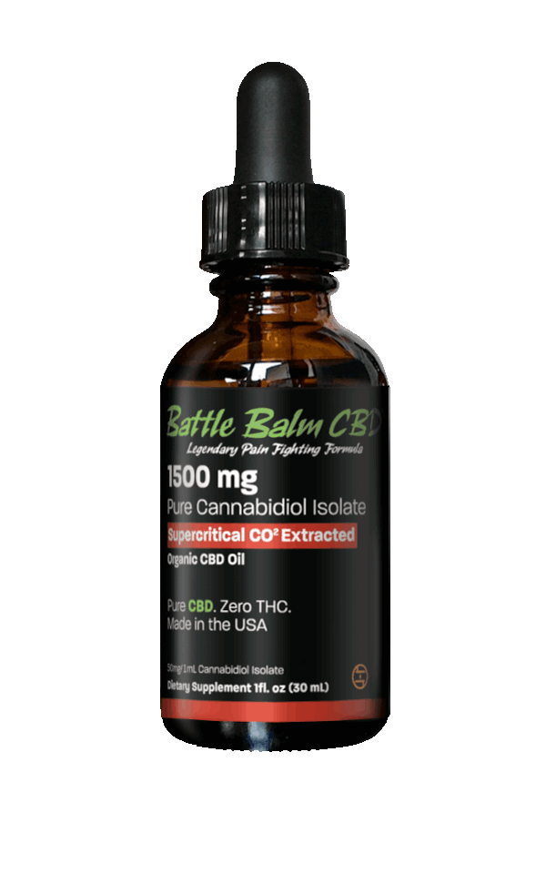 Battle Balm Pure Cannabidiol CBD Isolate in USDA Certified MCT Oil 1500mg 30ml