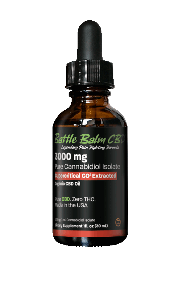 Battle Balm Pure Cannabidiol CBD Isolate in USDA Certified MCT Oil 3000mg 30ml