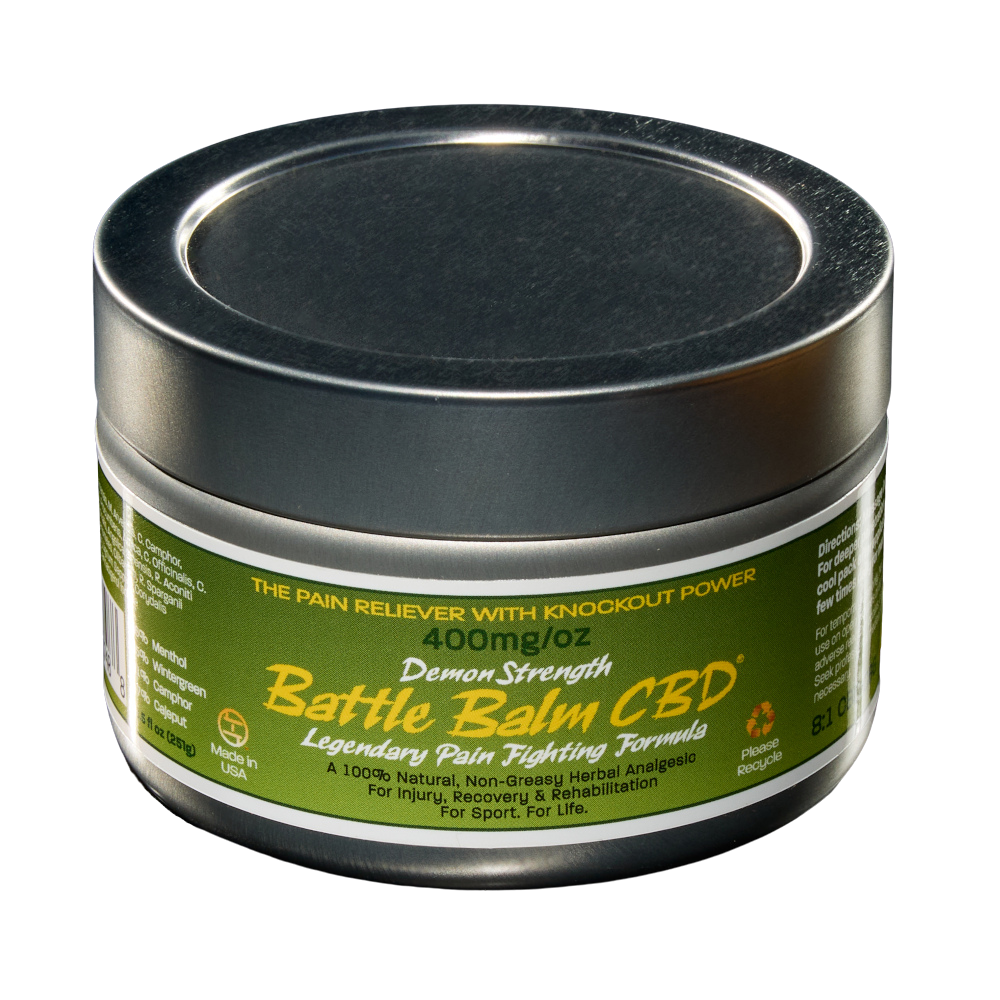 Battle Balm Demon Strength + CBD Cannabidiol Full Size All-Natural Topical Pain Relief Cream Balm for Arthritis & More