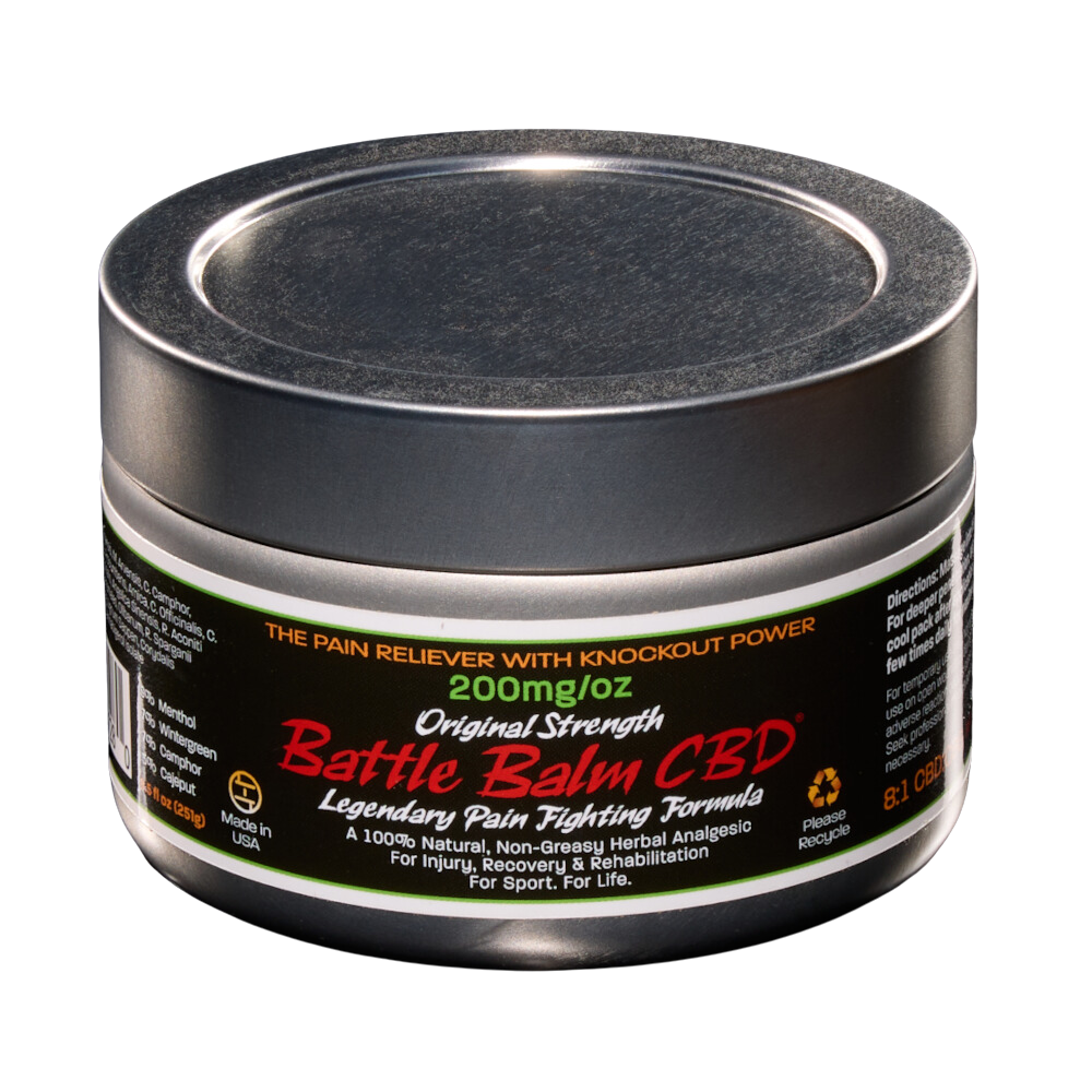Battle Balm Original Strength + CBD Cannabidiol Personal Size All-Natural Topical Pain Relief Cream Balm for Arthritis & More