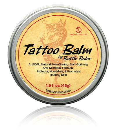 Battle Balm® Tattoo Balm - For Healing Tattoo Ink and Keeping Ink Colors Bright Cream Front