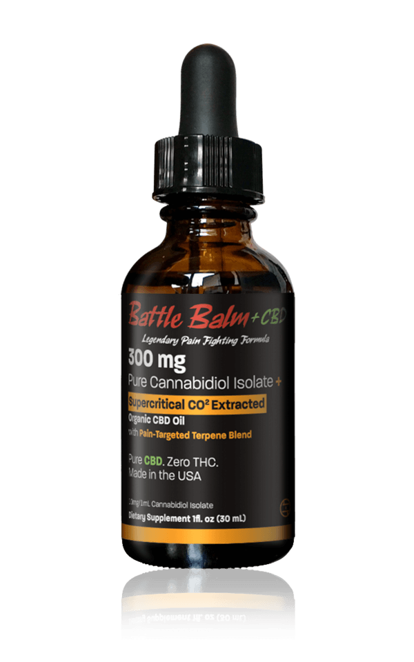 Battle Balm Pure Cannabidiol CBD Isolate Plus Terpenes in USDA Certified MCT Oil 300mg 30ml
